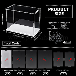 Plastic Minifigures Display Cases with White Bases&nbsp;ODIS-WH0043-151A