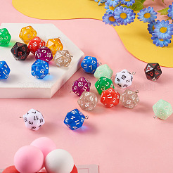 20pcs 10 colors Resin Polyhedral Dice Pendants&nbsp;FIND-TA0001-93