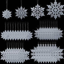 36Pcs Snowflake Plastic Pendant Decorations&nbsp;DIY-CP0013-33B