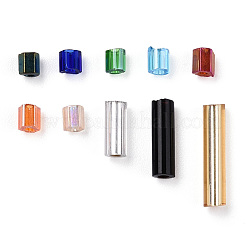 FGB Mixed Grade A Glass Bugle Beads & Hexagon Two Cut Beads&nbsp;GLAA-N001-01