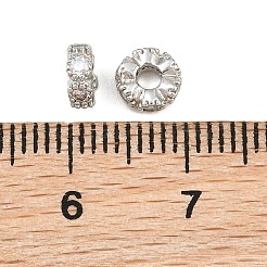 Brass Micro Pave Clear Cubic Zirconia Beads&nbsp;CU-CBA6A75-18P