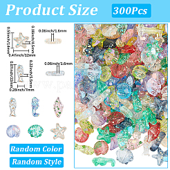300Pcs Ocean Theme Baking Paint Handmade Lampwork Beads&nbsp;LAMP-SP0001-06