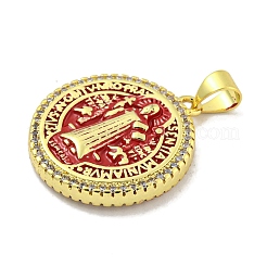 Rack Plating Brass Micro Pave Cubic Zirconia Pendants&nbsp;KK-B091-22G-01