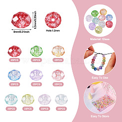 250Pcs 10 Colors Transparent Glass Beads&nbsp;GLAA-TA0002-86