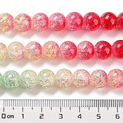 Spray Painted Crackle Glass Beads Strands&nbsp;DGLA-C002-10mm-06
