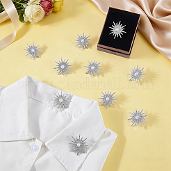 24Pcs Plastic with Rhinestone Brooches&nbsp;JEWB-WR00007