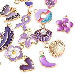 Purple Alloy Enamel Pendants&nbsp;AL-CBADB2B-16G