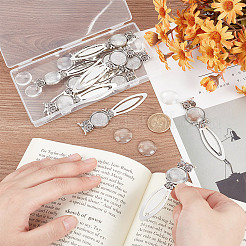 12Pcs Owl Tibetan Style Alloy Bookmarks Cabochon Settings&nbsp;TIBE-HY0001-08