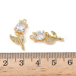 Brass Micro Pave Cubic Zirconia Pendants&nbsp;KK-D504-09B-G