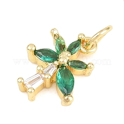 Brass Micro Pave Clear Cubic Zirconia Charms&nbsp;KK-F938-19G