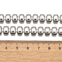 304 Stainless Steel Rectangle Link Chain Neklaces for Women&nbsp;NJEW-R024-01P