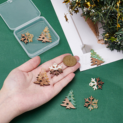 8Pcs 4 Styles Wood and Acrylic Pendants&nbsp;WOOD-AR0001-48