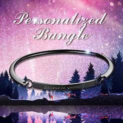 Fashion Engraved Brass Inspirational Bangle&nbsp;JB247D