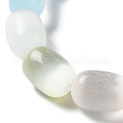 Natural Selenite Column Beaded Stretch Bracelet for Women&nbsp;LS-BJEW-I312-04