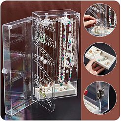 Rectangle Plastic Jewelry Organizer Storage Box with 24 Hooks&nbsp;OBOX-WH0001-06