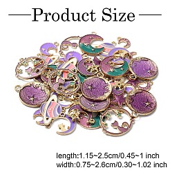 45Pcs 9 Styles Alloy Enamel Pendants&nbsp;ENAM-YW0004-13