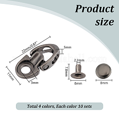 40 Sets 4 Colors Alloy Boot Lace Hooks&nbsp;FIND-PH0020-94