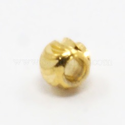 Fancy Cut Brass Round Spacer Beads&nbsp;KK-D333-08G