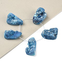 Electroplated Natural Druzy Agate Beads Strands&nbsp;G-N0259-08