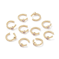 Brass Micro Pave Cubic Zirconia Cuff Earrings&nbsp;LS-EJEW-H109-01I-G