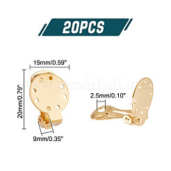 20Pcs Ion Plating(IP) 304 Stainless Steel Clip-on Earring Settings&nbsp;STAS-UN0044-04