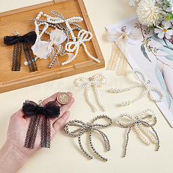 12Pcs 6 Styles Lace & Plastic Bowknot Shoe Charms&nbsp;DIY-HY0002-57