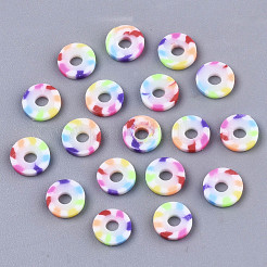 Rainbow Color Handmade Polymer Clay Beads Strands&nbsp;CLAY-R091-6mm-02