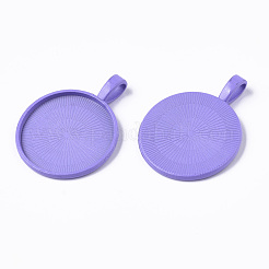 Spray Paint Alloy Pendant Cabochon Settings&nbsp;PALLOY-R120-04