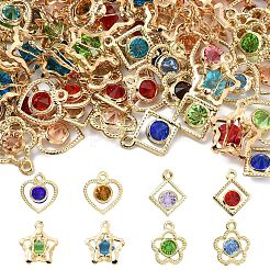 60Pcs Rack Plating Eco-Friendly Iron Rhinestone Pendants&nbsp;IFIN-YW0003-91
