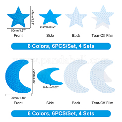 8Sets 2 Style Star & Moon PET Safety Reflector Strips Adhesive Stickers&nbsp;AJEW-GA0003-53