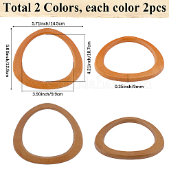 4Pcs 2 Colors Wood Bag Handle&nbsp;PURS-CL0001-21