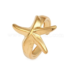 304 Stainless Steel Open Cuff Rings for Women&nbsp;RJEW-K303-04G