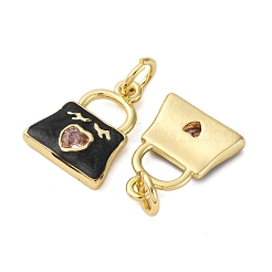 Brass Micro Pave Cubic Zirconia Pendants&nbsp;KK-D390-07G