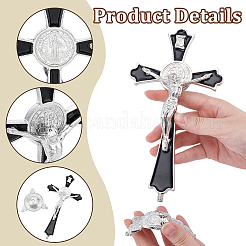 Religion Alloy Crucifix Cross Statue Display Decorations&nbsp;DJEW-WH0043-94A