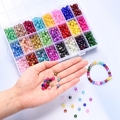 Spray Painted Crackle Glass Beads&nbsp;CCG-YW0001-02-6mm