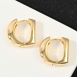 Brass D-Shaped Hoop Earrings&nbsp;EJEW-Q016-17G