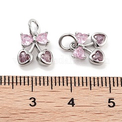 Brass Micro Pave Cubic Zirconia Pendants&nbsp;KK-P271-04P-A