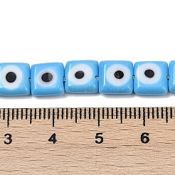 Handmade Evil Eye Lampwork Beads Strands&nbsp;LAMP-G166-03F