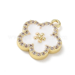 Brass Micro Pave Clear Cubic Zirconia Enamel Pendants&nbsp;KK-A300-18