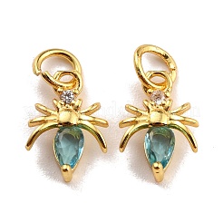 Brass Micro Pave Cubic Zirconia Charms&nbsp;KK-A156-01G-RS