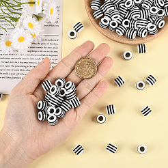 200Pcs Opaque Stripe Resin European Beads&nbsp;RESI-SP0001-41