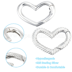 2Pc 925 Sterling Silver Spring Gate Rings&nbsp;STER-BBC0008-97