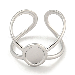 Non-Tarnish 304 Stainless Steel Oval Cuff Ring Components&nbsp;RJEW-A043-07P