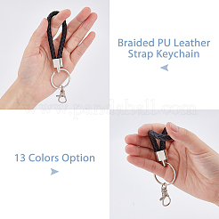26Pcs 13 Colors Braided PU Leather Ornament Lanyard Strap Keychain&nbsp;KEYC-DC0001-18