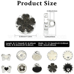 40Pcs 10 Styles 1-Hole Alloy Shank Buttons&nbsp;BUTT-CJ0001-07