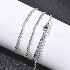 10Pcs 2MM 304 Stainless Steel Mixed Chain Necklaces&nbsp;NJEW-G203-06P
