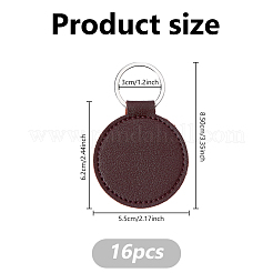 16Pcs PU Imitation Leather Keychains&nbsp;KEYC-DC0001-46