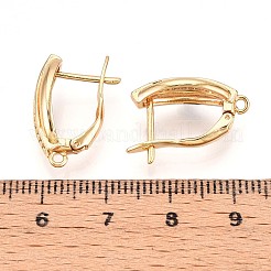 Brass Micro Pave Cubic Zirconia Hoop Earring Finding&nbsp;KK-N261-44G