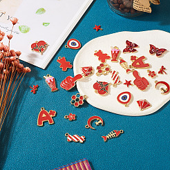 30Pcs 15 Styles Brass & Alloy Enamel Charms&nbsp;FIND-PJ0001-31