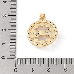 Brass Micro Pave Colorful Cubic Zirconia Pendants&nbsp;KK-E111-34C-G